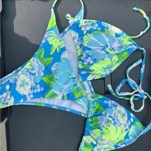 Universal Thread Floral Blue and Green Bikini